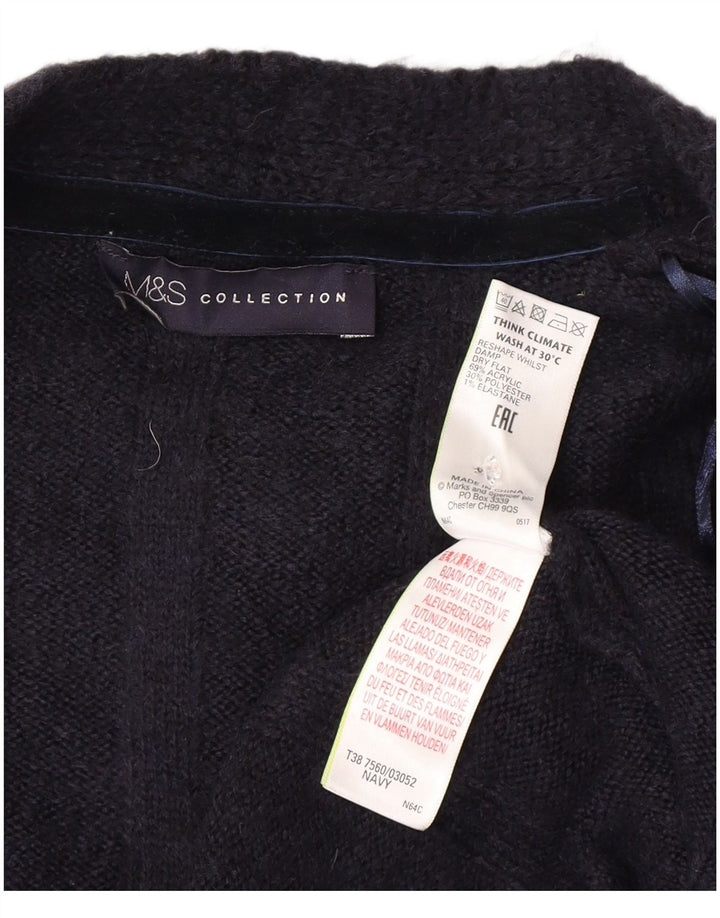 Marks & Spencer Womens Longline Cardigan Sweater UK 14 Medium Navy Blue
