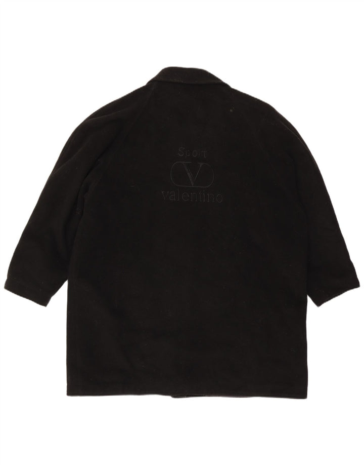 Valentino Womens Overcoat IT 46 Large Black Wool