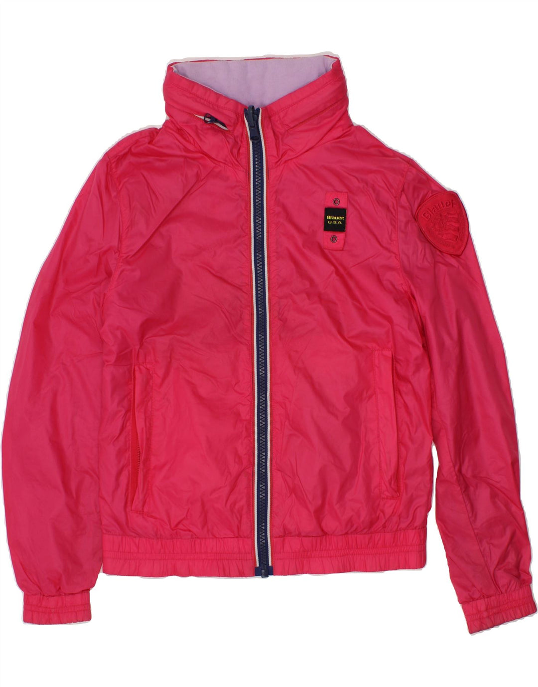 BLAUER Girls Reversible Jacket 7-8 Years Pink Polyamide Vintage Blauer and Second-Hand Blauer from Messina Hembry 