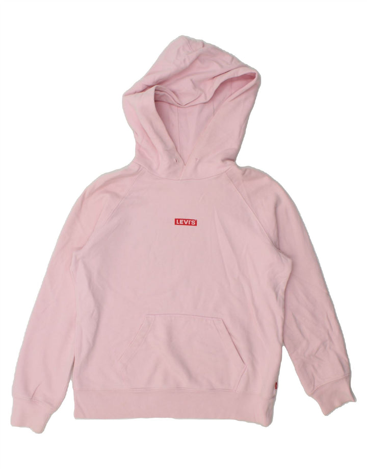 LEVI'S Womens Oversized Hoodie Jumper UK 6 XS Pink Cotton Vintage Levi's and Second-Hand Levi's from Messina Hembry 