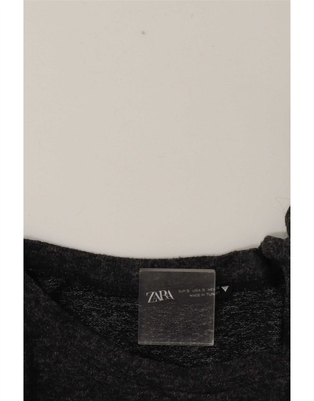 Zara Womens Oversized Top 3/4 Sleeve UK 10 Small Grey Spotted