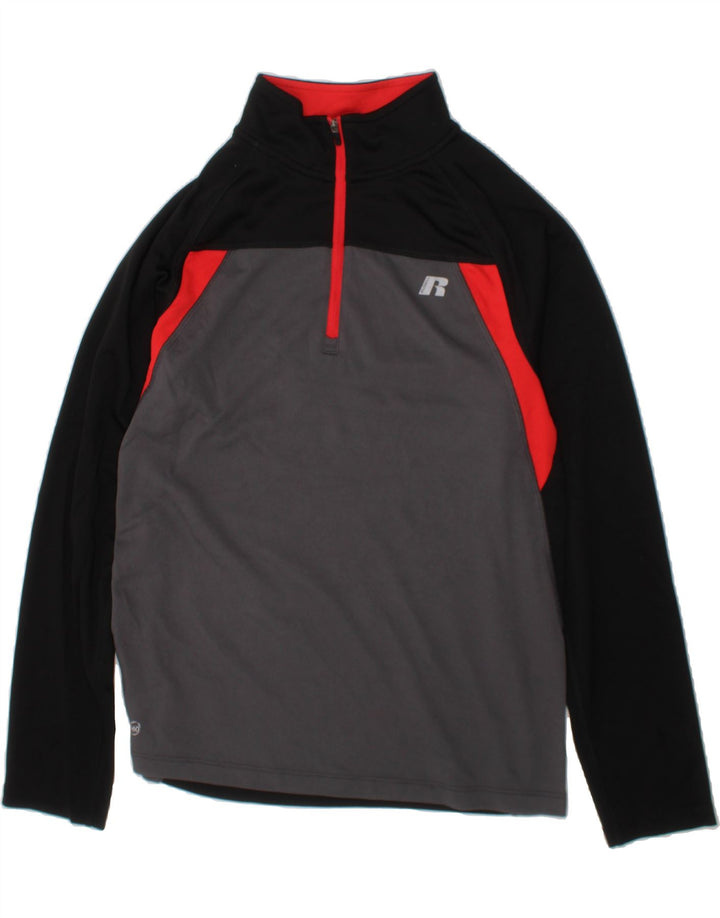 RUSSELL ATHLETIC Boys Pullover Tracksuit Top 14-15 Years XL Grey Vintage Russell Athletic and Second-Hand Russell Athletic from Messina Hembry 