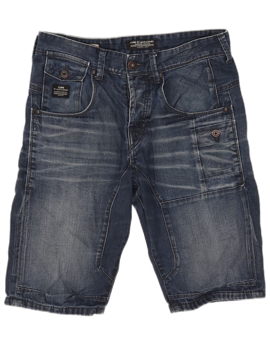 Jack & Jones muške traper kratke hlače W32 srednje plave