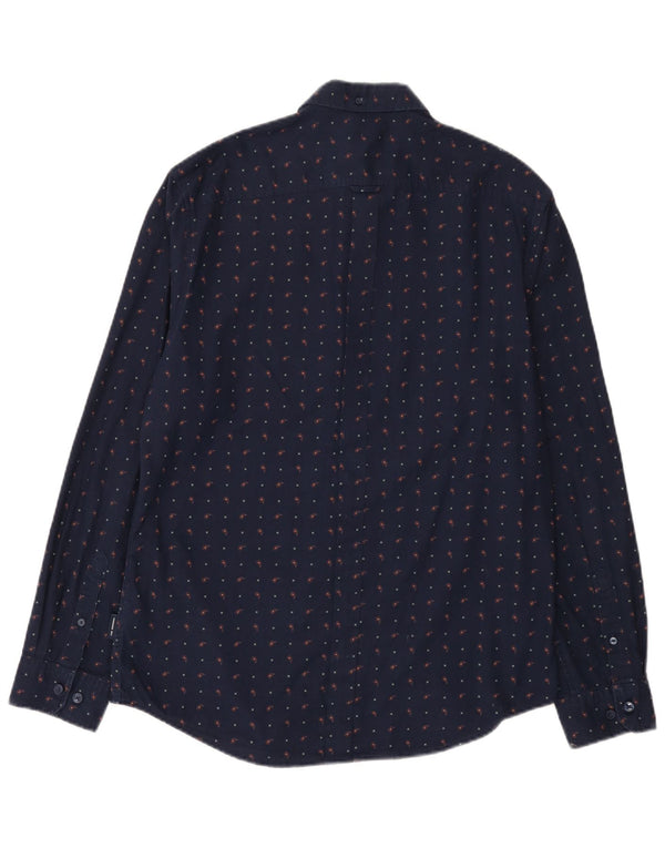 Camicia da uomo Ben Sherman grande in cotone maculato blu navy