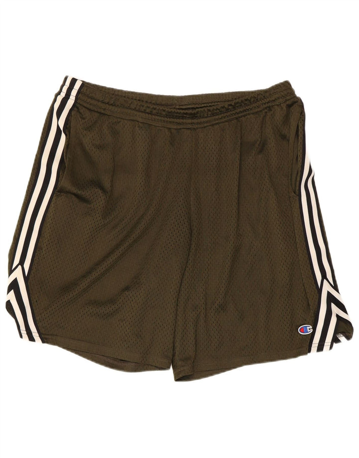 Champion Mens Sport Shorts Large  Green Striped Polyester