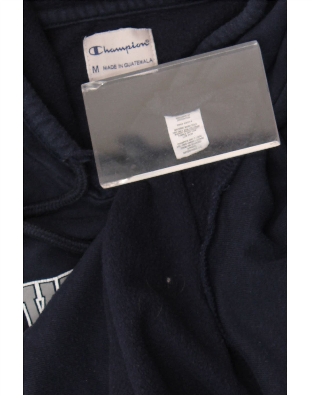 CHAMPION Womens Hoodie Jumper UK 12 Medium Navy Blue