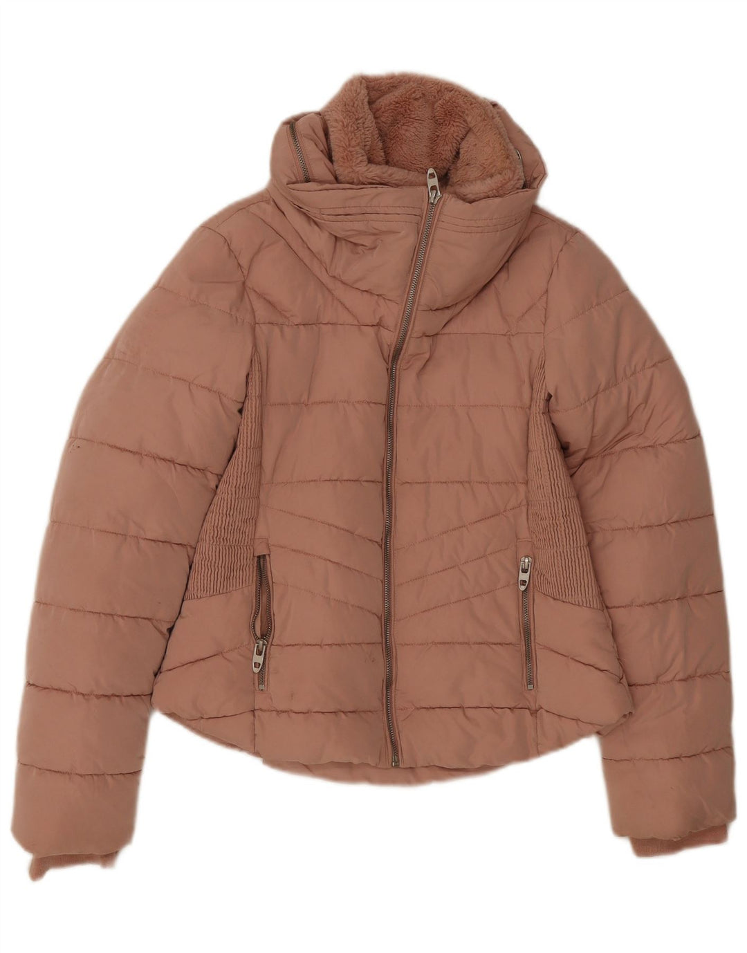 Zara Γυναικείο μπουφάν UK 12 Medium Pink Polyester