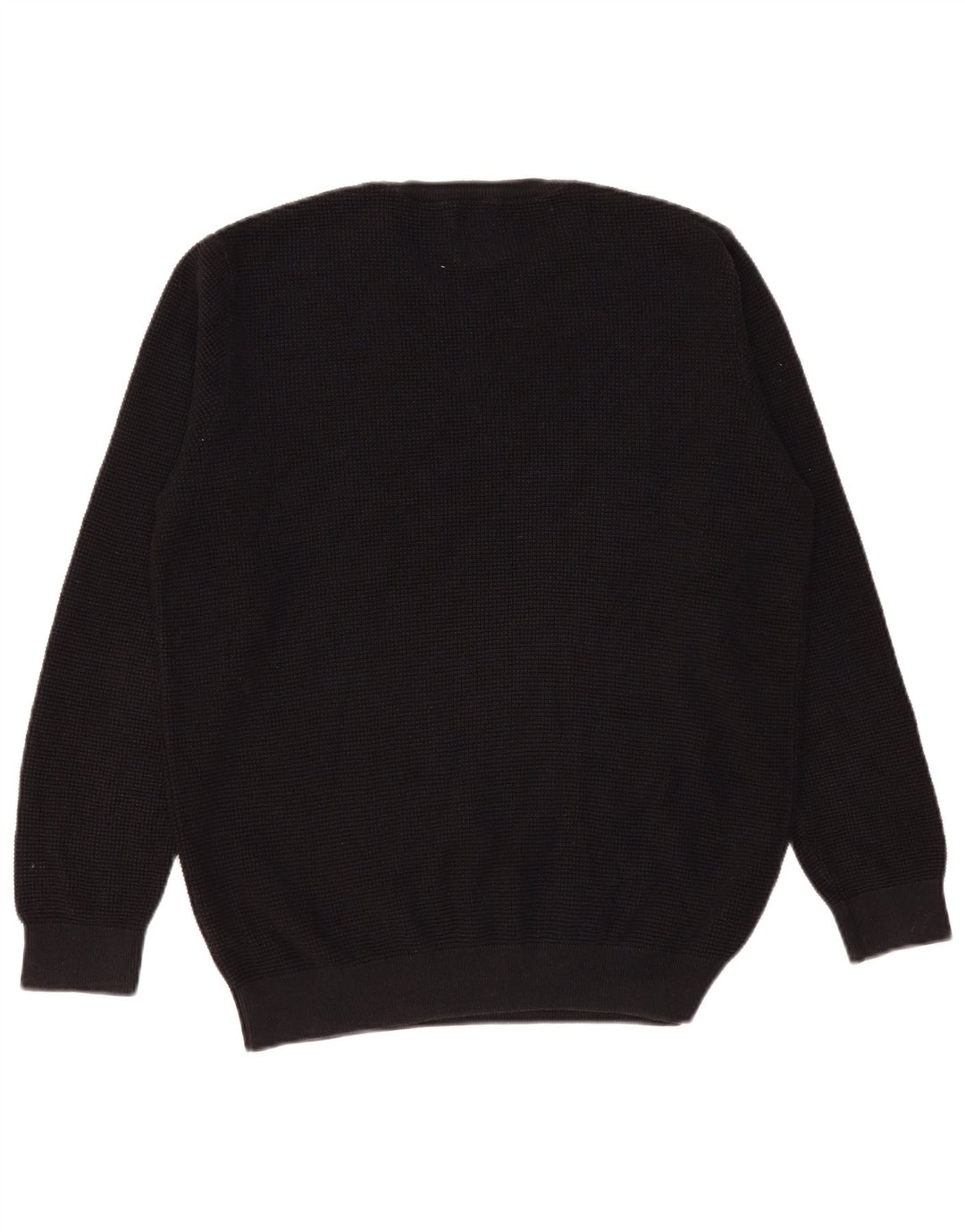 Zara Mens Crew Neck Jumper Sweater Medium Black Cotton