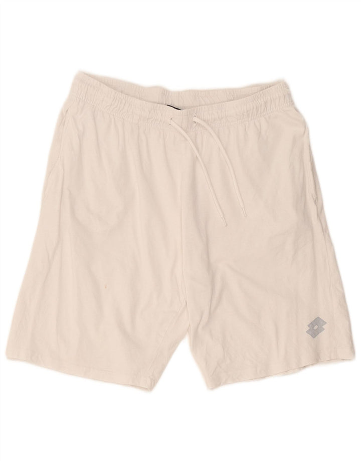 Pantaloncini sportivi da uomo Lotto grandi in cotone bianco