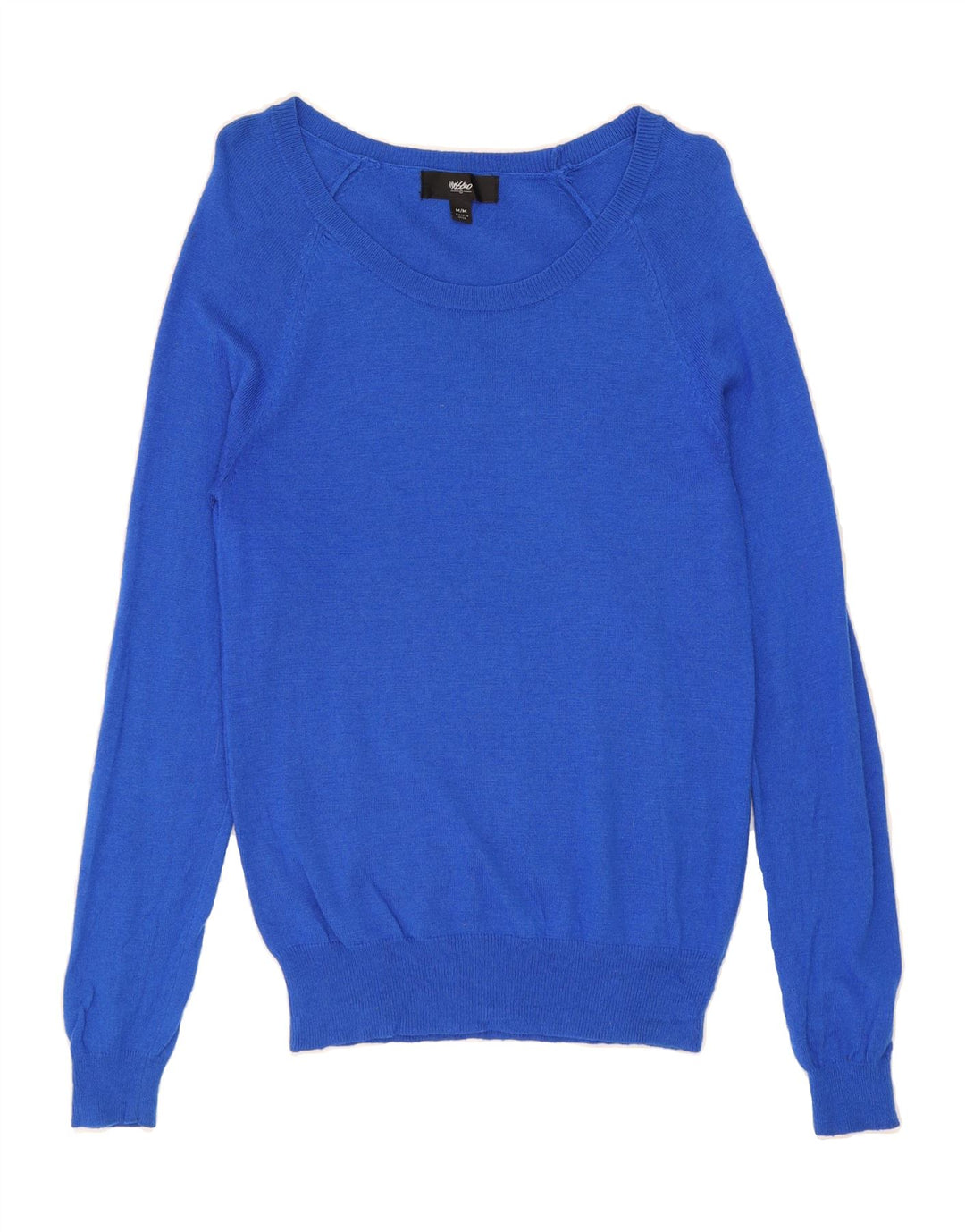 MOSSIMO Womens Boat Neck Jumper Sweater UK 12 Medium Blue Nylon Vintage Mossimo and Second-Hand Mossimo from Messina Hembry 