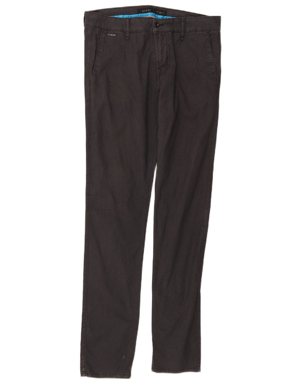 Guess Mens Skinny Chino nadrág W33 L34 fekete pamut