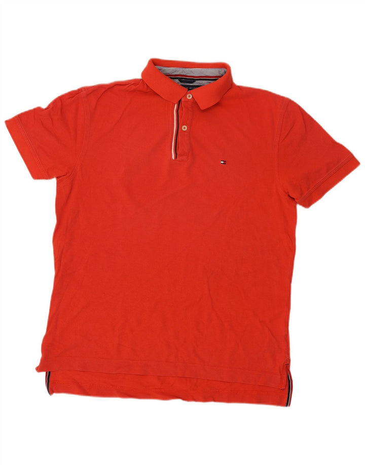 Tommy Hilfiger Mens Classic Fit Polo Shirt Medium Red Cotton