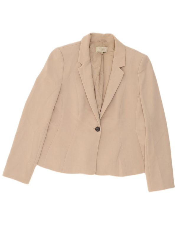 Hobbs Chaqueta tipo blazer con 1 botón para mujer UK 46 Grande Poliéster beige