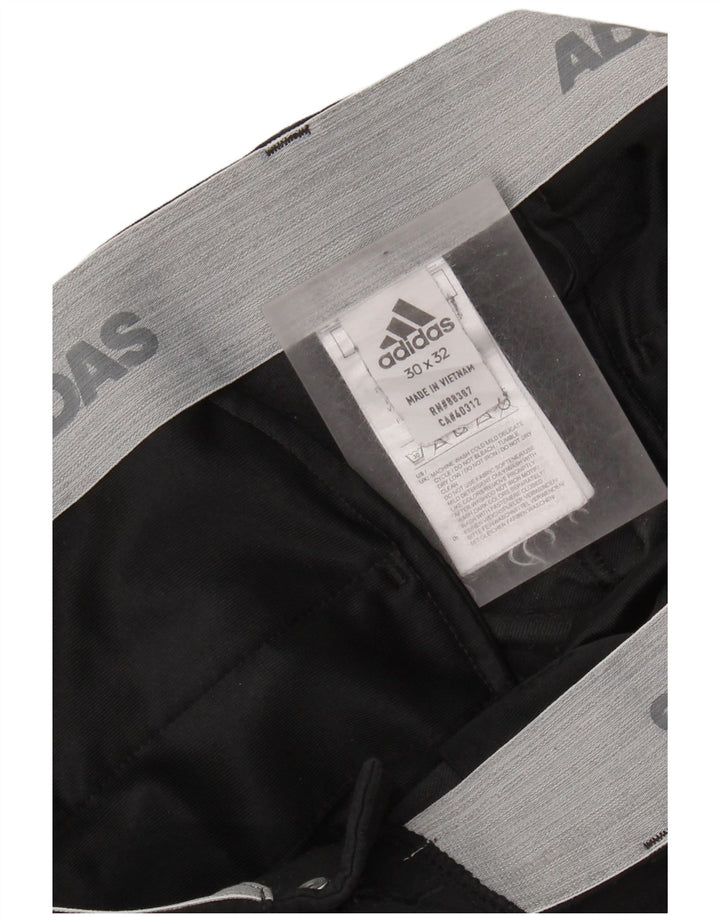 ADIDAS Mens Straight Chino Trousers W30 L32 Black Polyester