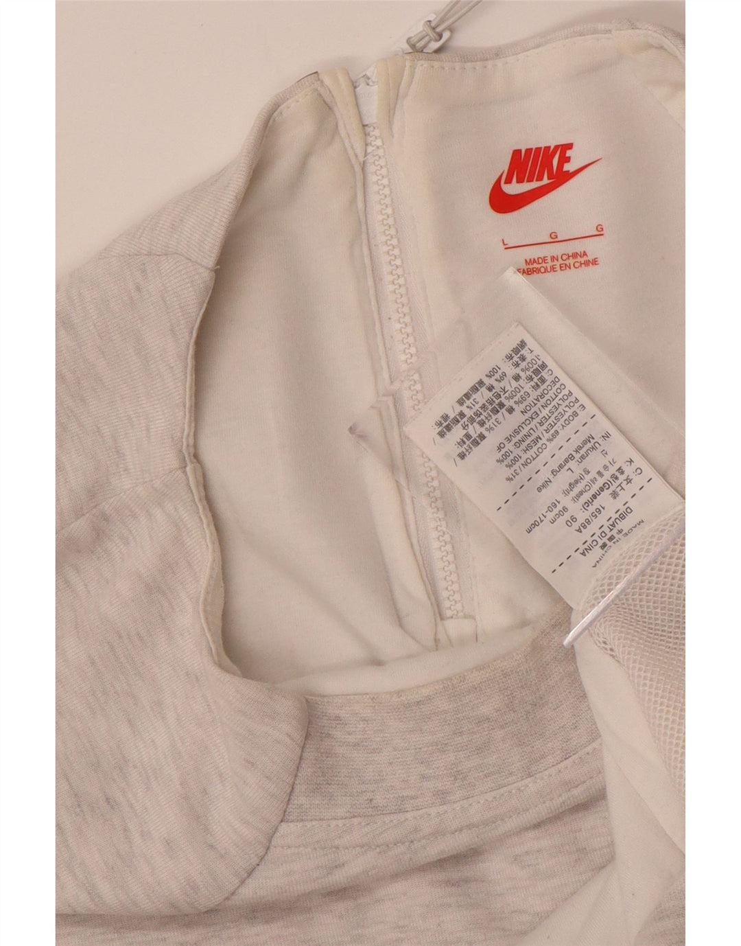 NIKE Womens Sweatshirt Jumper UK 16 Large Grey Flecked Cotton