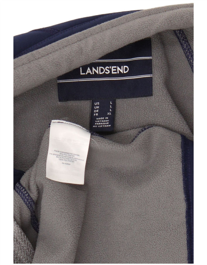 Lands End Herre træningsdragt Top jakke Large Navy Blue Polyester