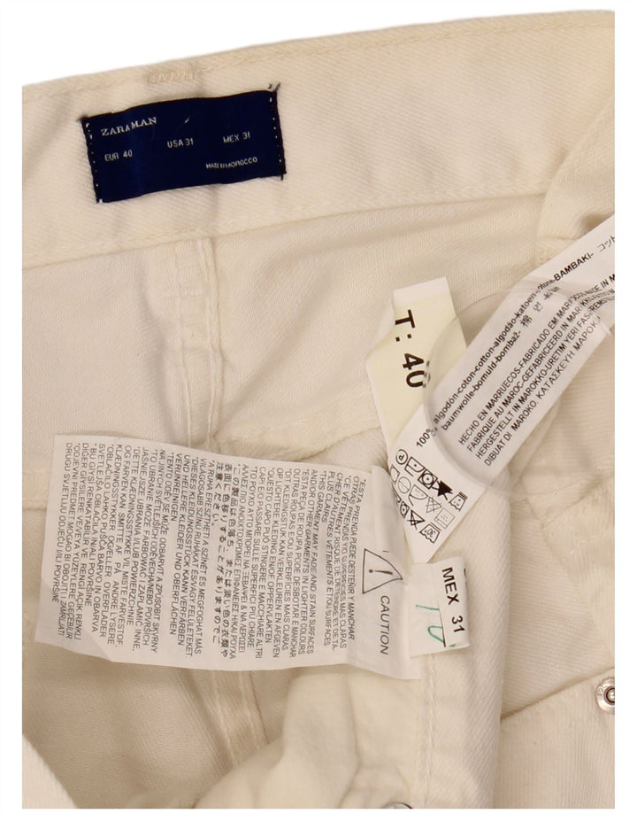 ZARA Mens Slim Jeans EU 40 Medium W31 L28 Off White Cotton
