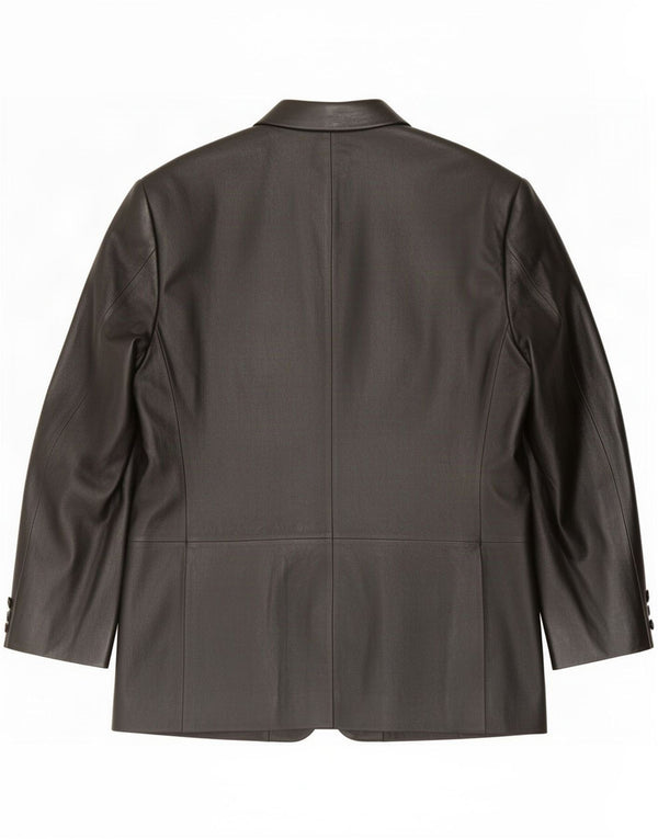 Kartel Chaqueta tipo blazer de cuero con 3 botones para hombre UK 40 Large Black