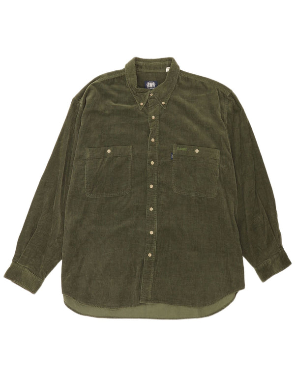 CLASSIC Herren Cordhemd UK 45/46 XL Grüne Baumwolle