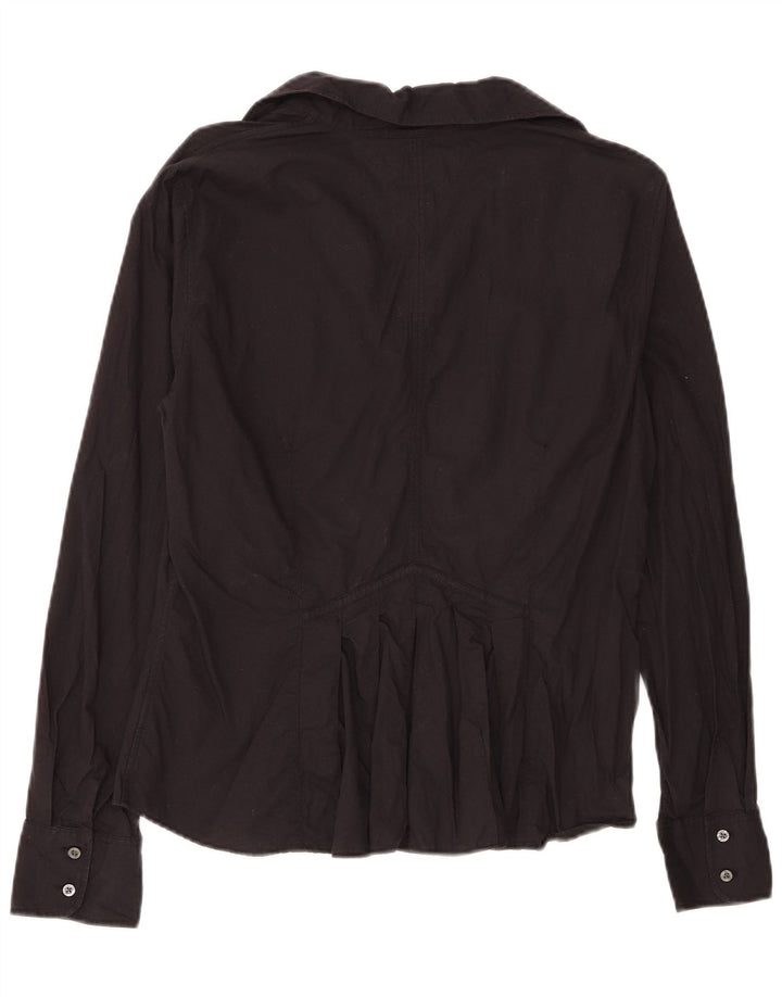Tommy Hilfiger Womens Shirt UK 14 Large Black Cotton