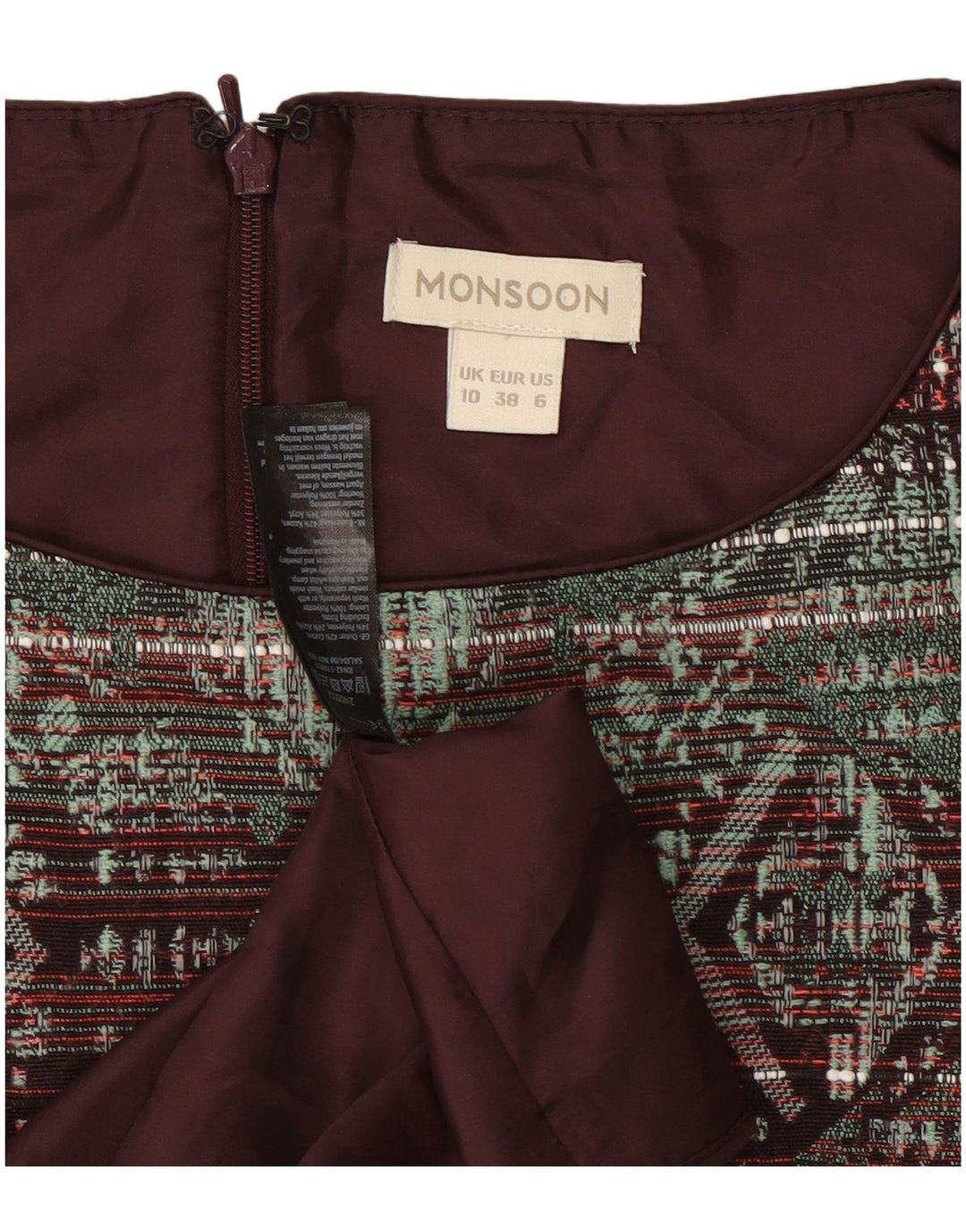 Monsoon Damen-Etuikleid, Gr. 10, klein, mehrfarbig, geometrisch