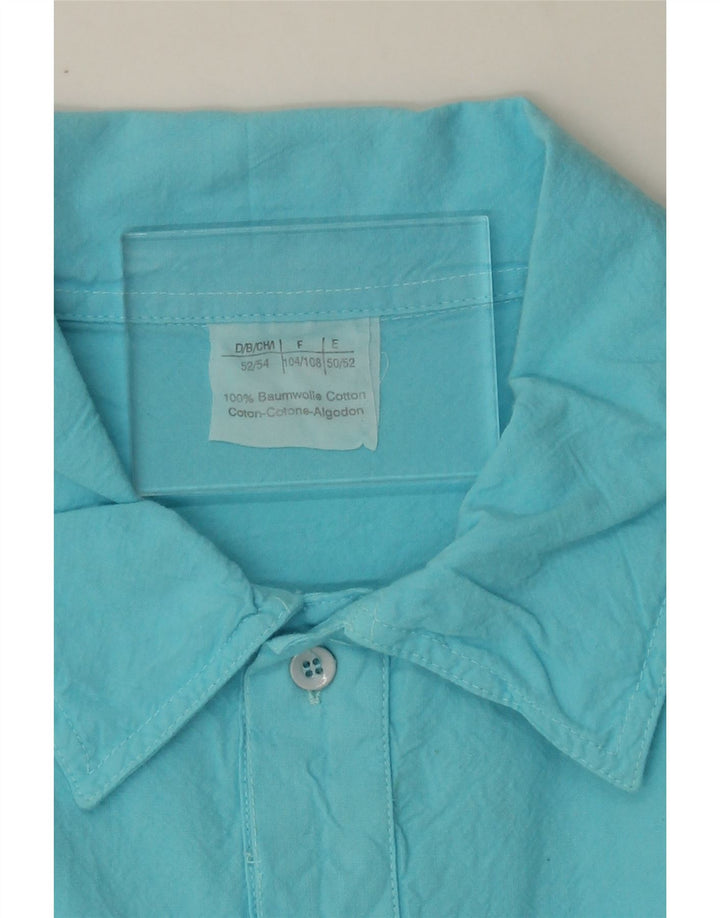 VINTAGE Mens Graphic Pullover Shirt IT 50/52 Medium Blue Striped Vintage Vintage and Second-Hand Vintage from Messina Hembry 