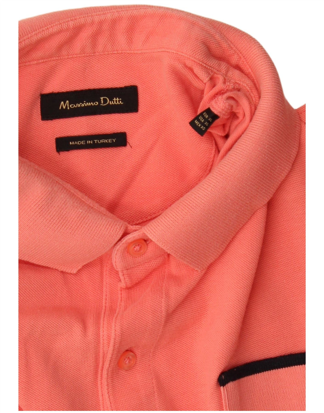 MASSIMO DUTTI Mens Slim Fit Polo Shirt XL Orange