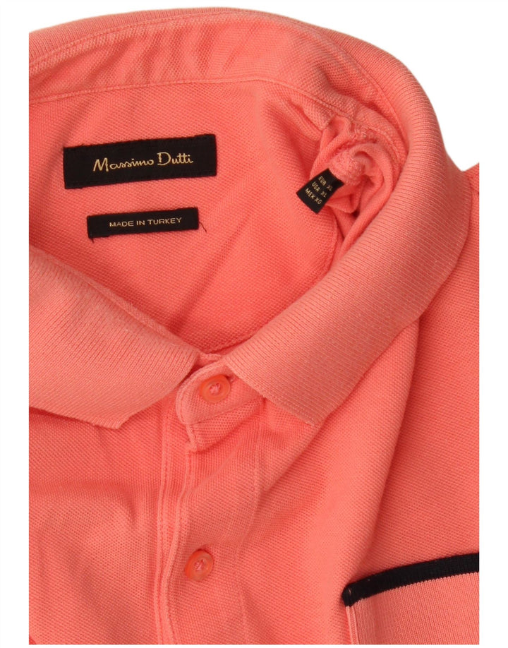 MASSIMO DUTTI Mens Slim Fit Polo Shirt XL Orange