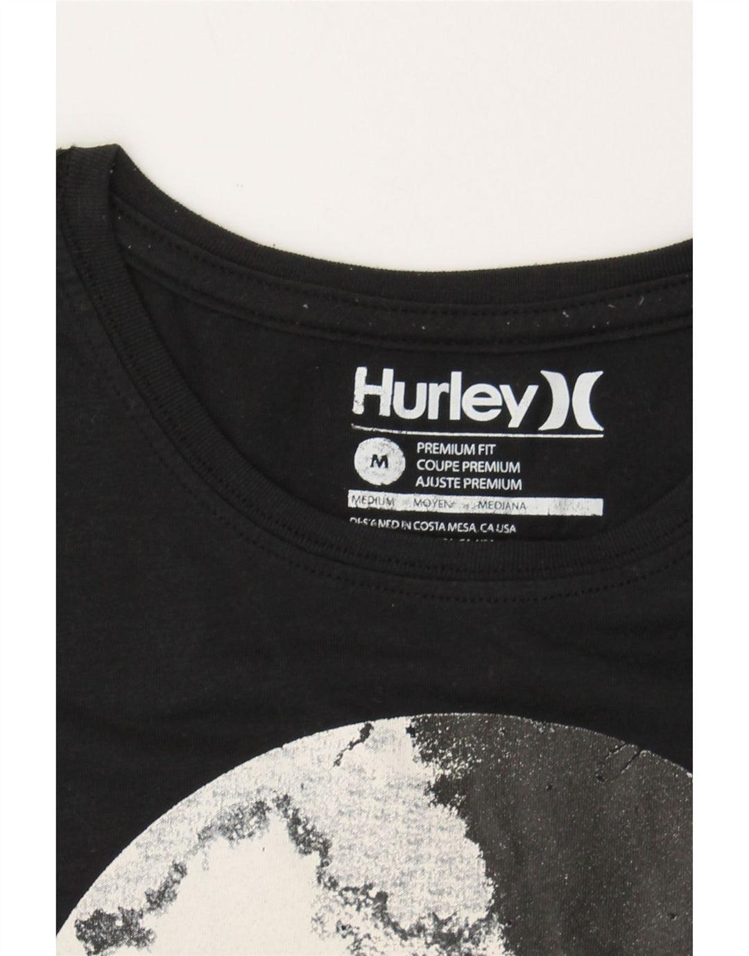 HURLEY Mens Graphic T-Shirt Top Medium Black Cotton Vintage Hurley and Second-Hand Hurley from Messina Hembry 