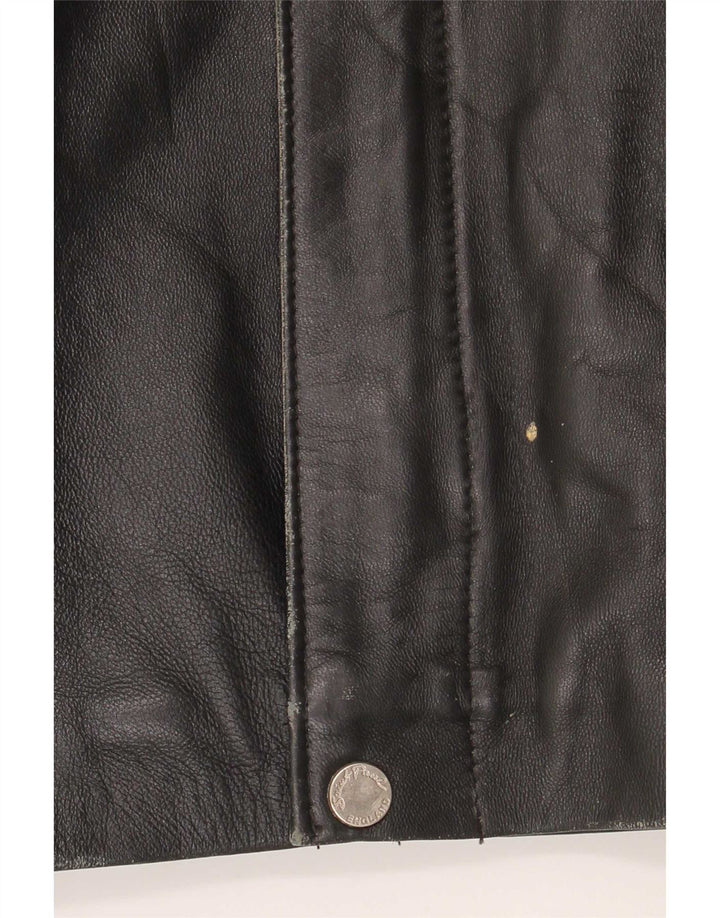 Giacca in pelle vintage da uomo vestibilità regolare UK 40 grande nera