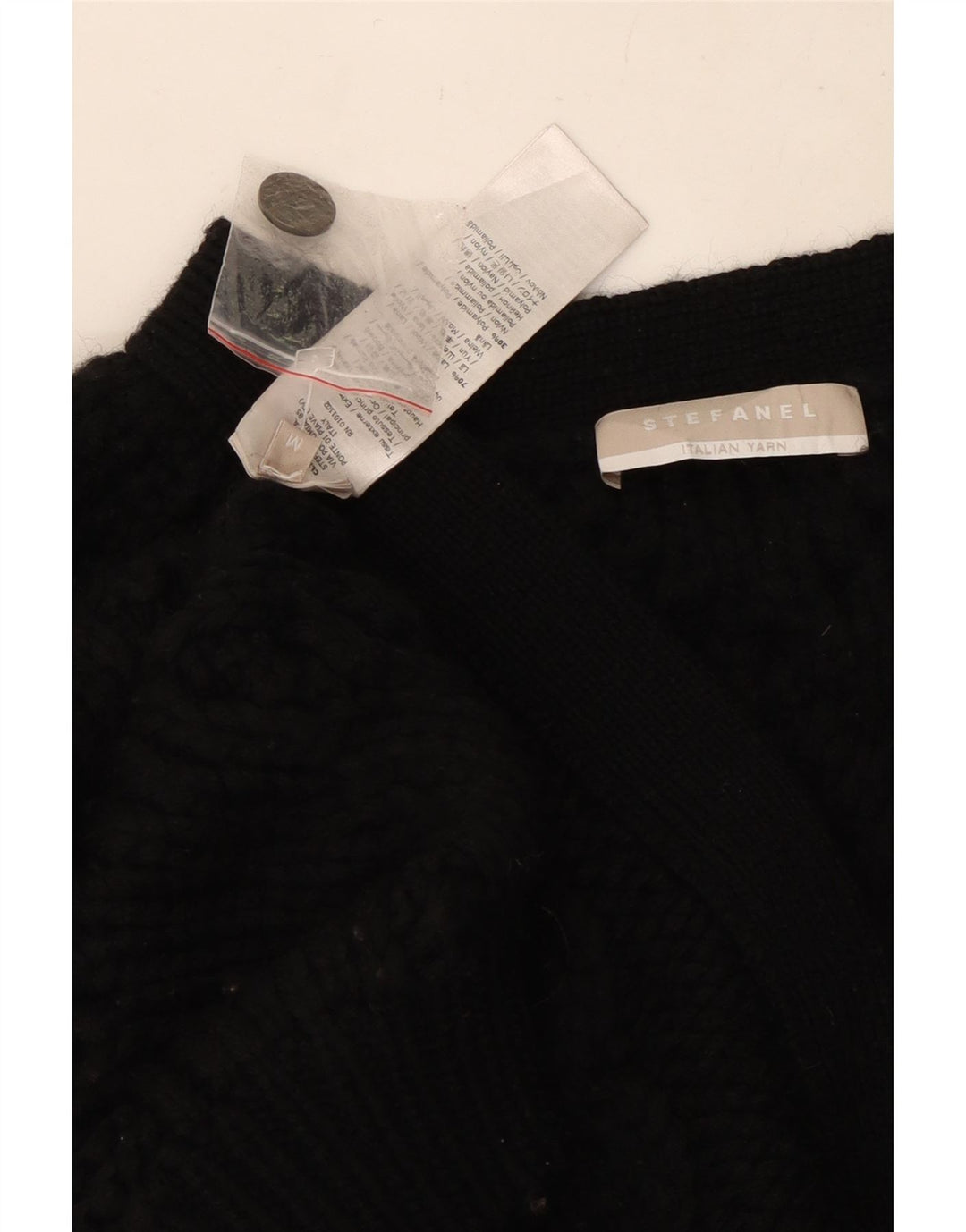 Stefanel Dame Cardigan Sweater UK 14 Medium Sort Uld