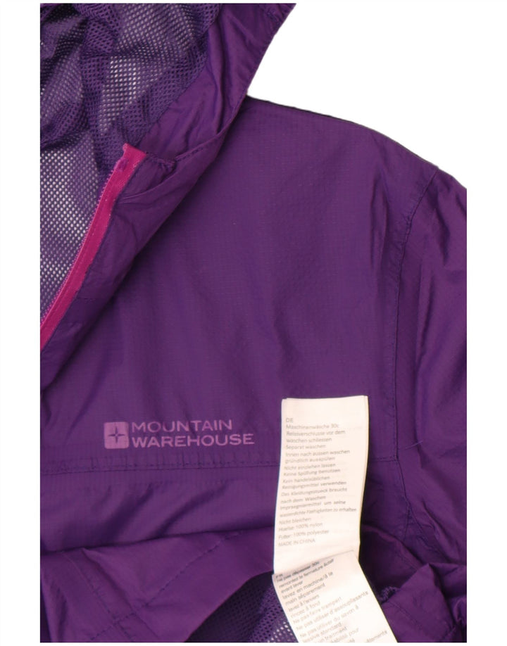 Mountain Warehouse Dame Regnjakke med hætte UK 10 Lille Lilla Polyester
