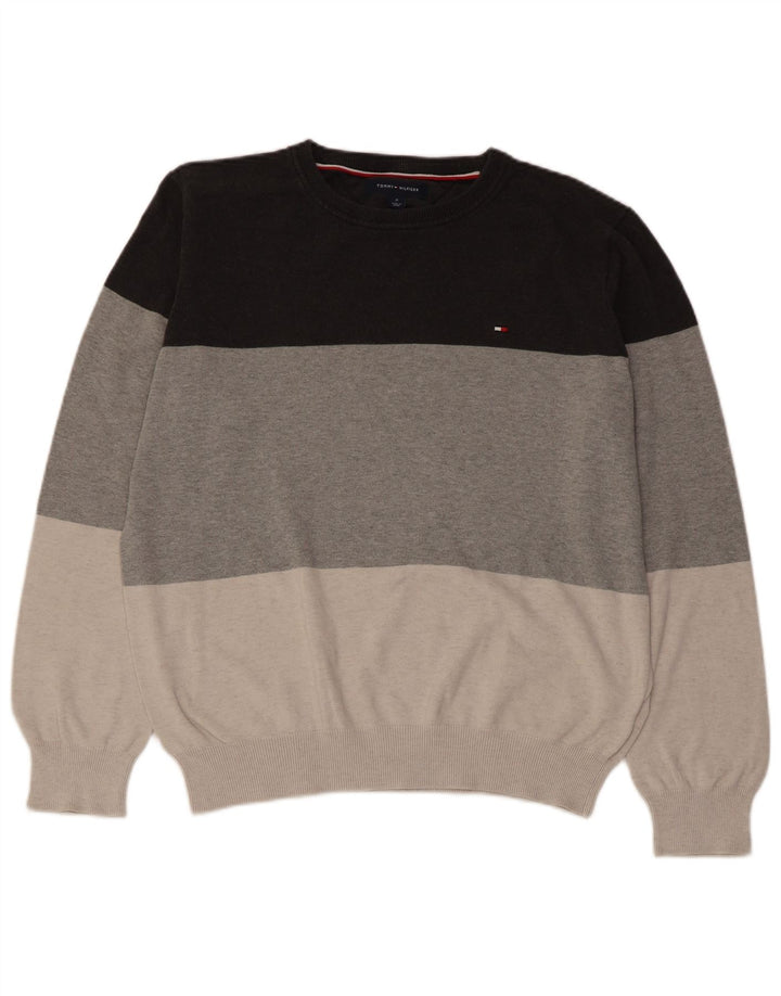 TOMMY HILFIGER Herren-Pullover mit Rundhalsausschnitt, mittelgroß, mehrfarbig