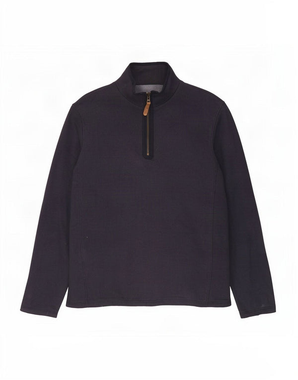 Mountain Warehouse Sweat-shirt à col zippé pour homme en coton bleu marine moyen