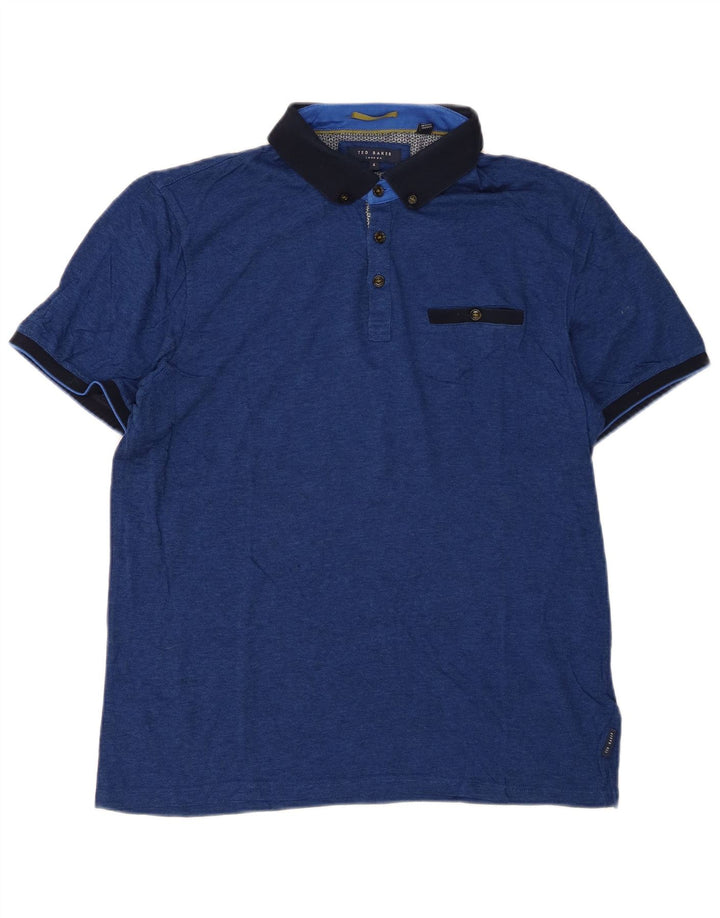 Ted Baker herre poloskjorte str. 4 Large Blue Cotton