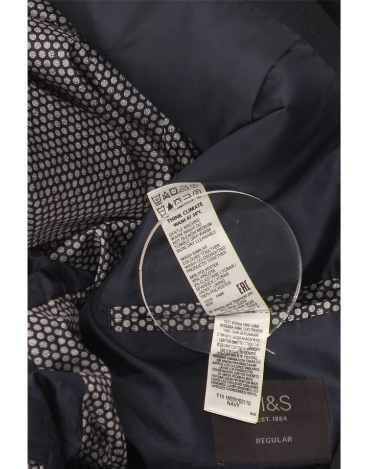 Marks & Spencer Veste blazer courte à 2 boutons pour homme UK 44 2XL Bleu marine