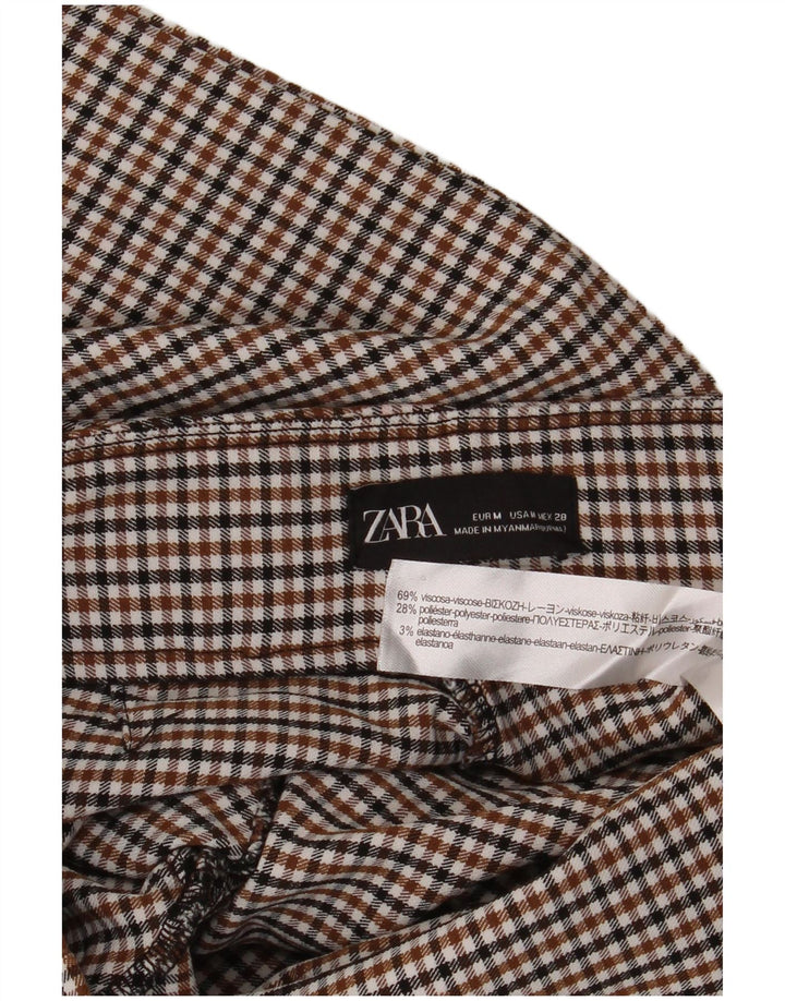 Zara Womens Skinny Casual Trousers Medium W30 L30 Multicoloured Gingham