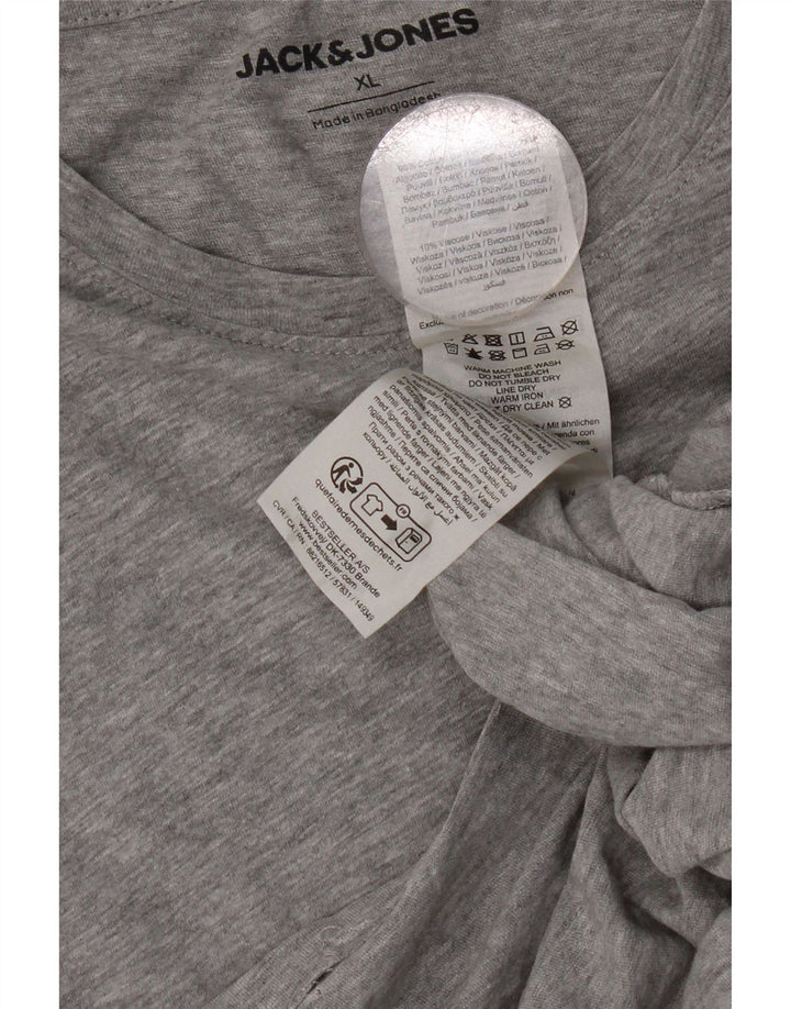Jack & Jones Mens T-Shirt Top XL Grey Cotton