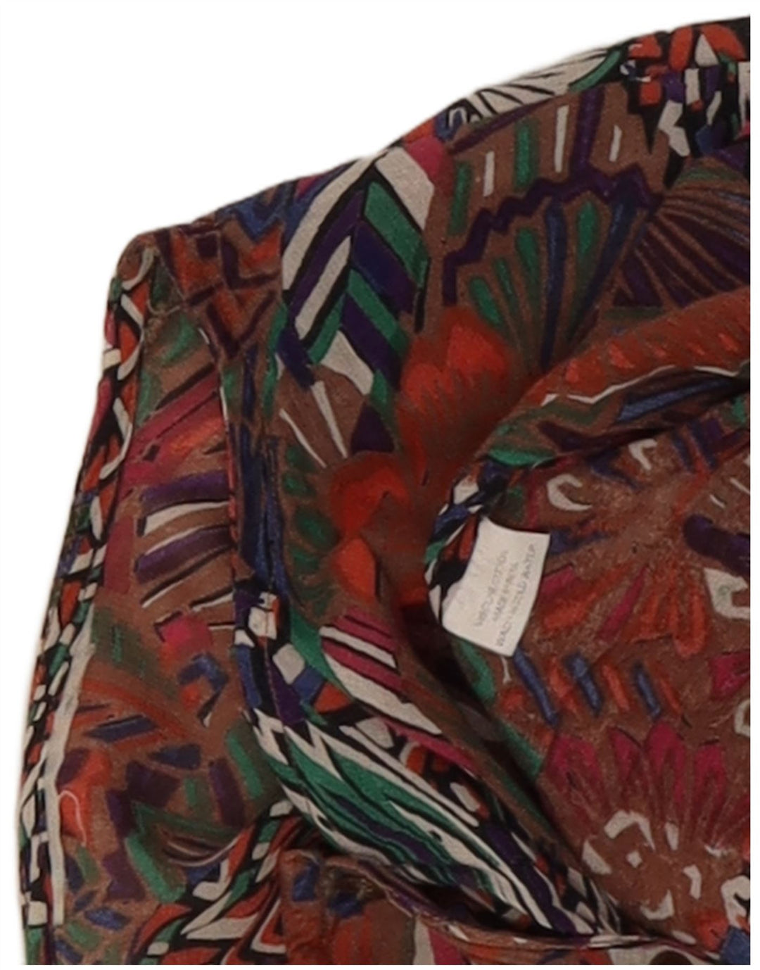 Vintage Womens Abstract Pattern Shirt Blouse UK 14 Large Multicoloured