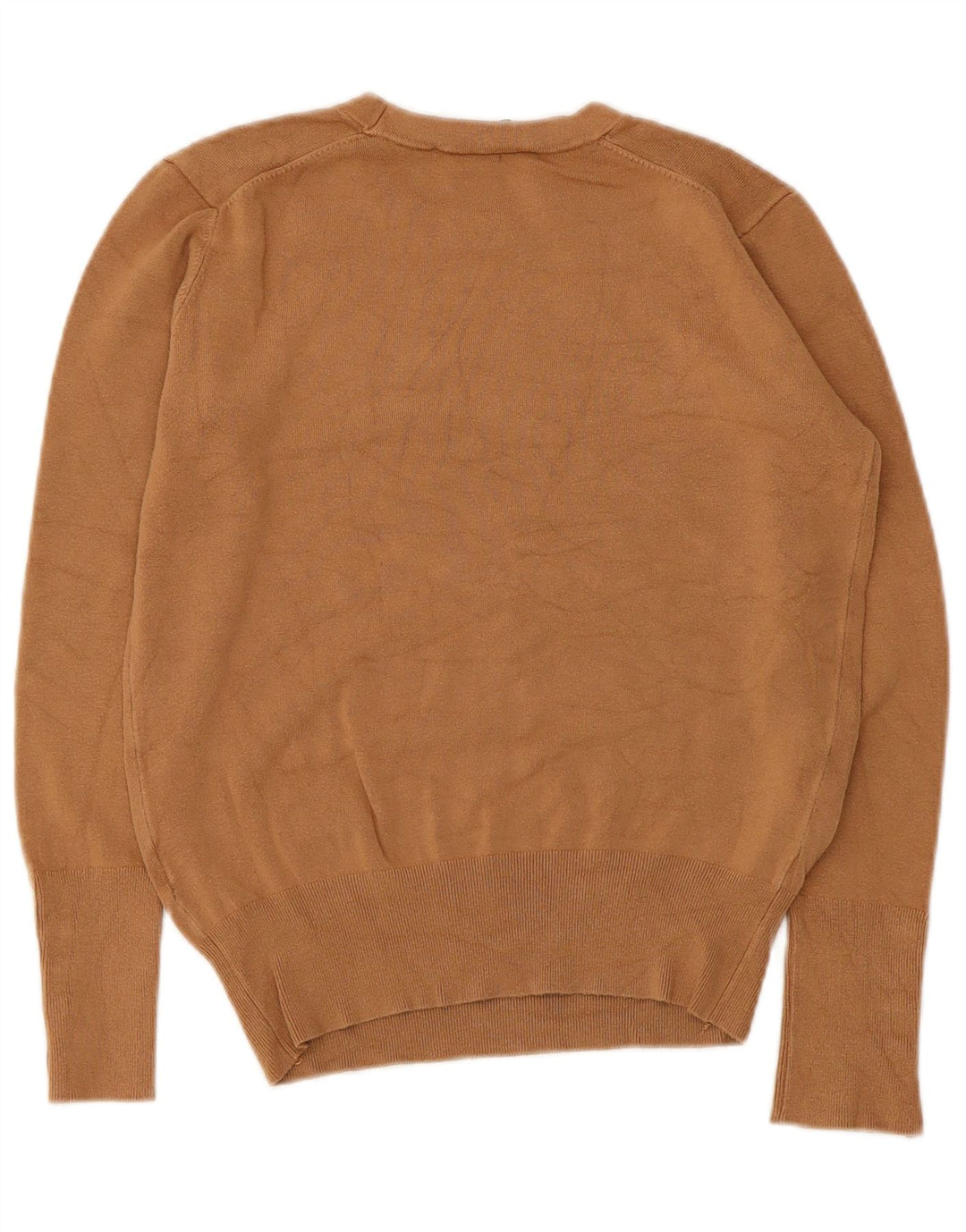 Zara Womens Crew Neck Jumper Sweater UK 12 Medium Brown