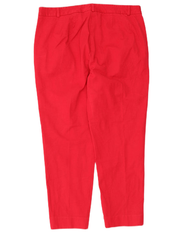 Marks & Spencer Womens High Waist Suit Trousers UK 16 Large W32 L25 Red