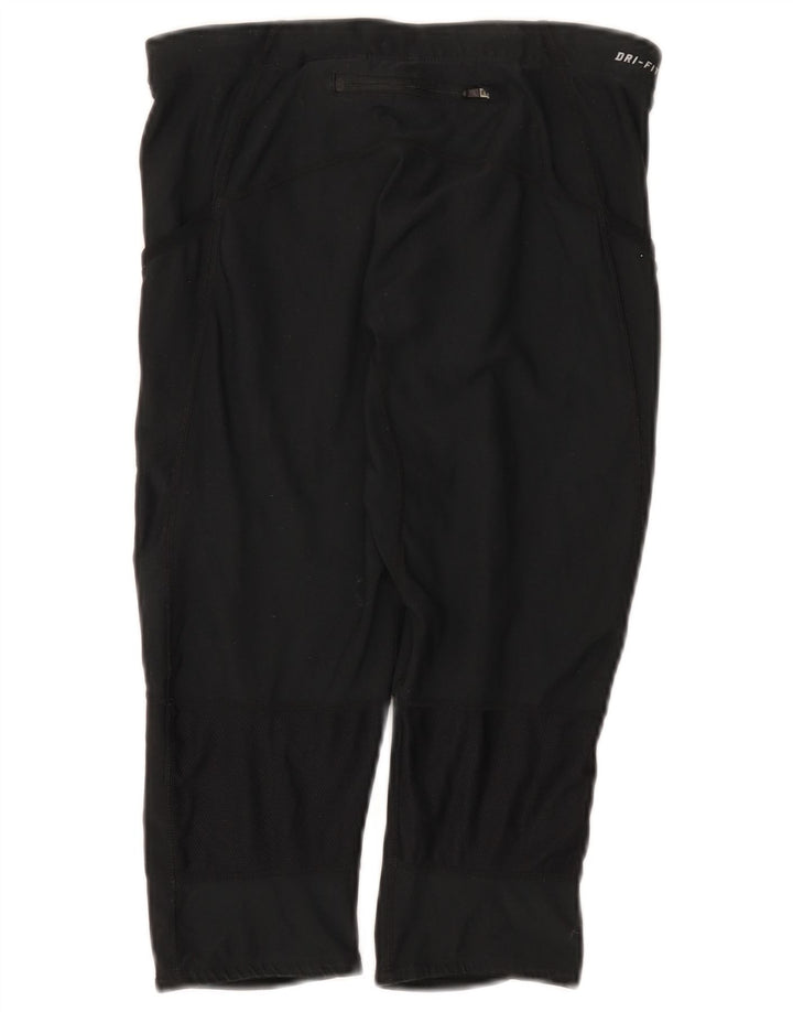 Nike Dame Dri Fit Capri Leggings UK 12 Medium Sort Polyester