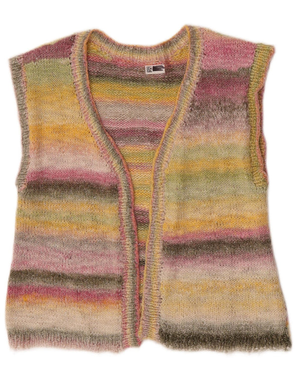 Vintage Damen Ärmelloser Cardigan Pullover UK 14 Medium Bunt