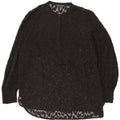 Top túnica feminina French Connection transparente Reino Unido 12 médio preto