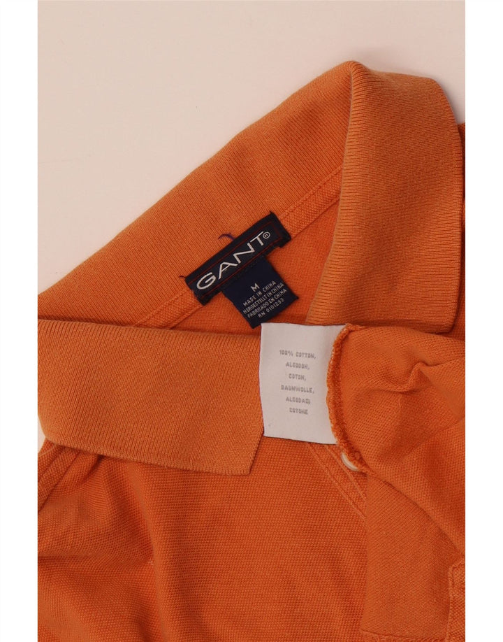 Gant Mens Polo Shirt Medium Orange Striped Cotton