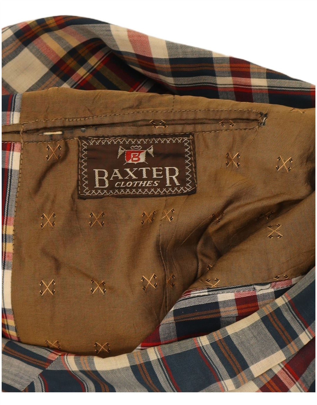 Baxter Herre 3-knaps blazerjakke UK 38 Medium Flerfarvet ternet