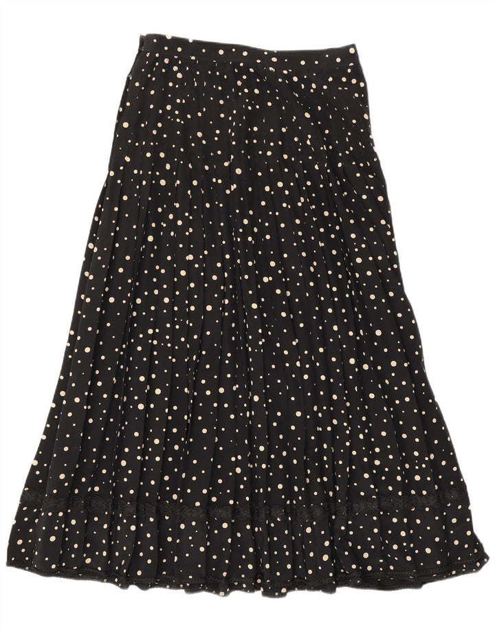 Gonna a trapezio vintage da donna W28 media nera maculata