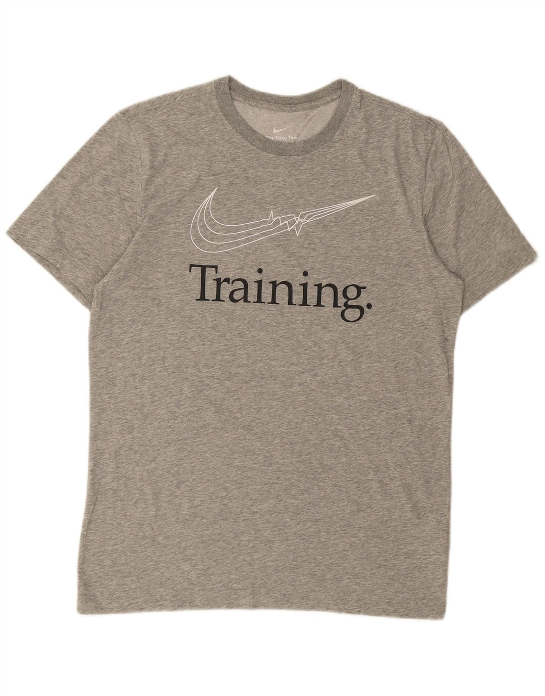 NIKE Mens Dri Fit Graphic T-Shirt Top Medium Grey Cotton