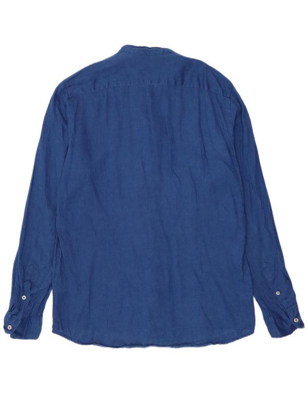 Refrigiwear Mens Shirt XL Navy Blue Linen