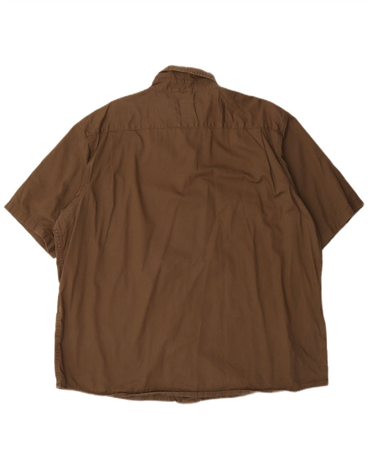 Wrangler Mens Short Sleeve Shirt 2XL Khaki Cotton